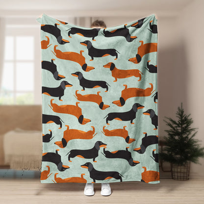 Sausage Dog Dachshund CLA21100314F Sherpa Fleece Blanket