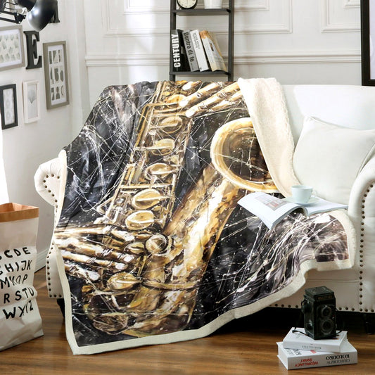 Saxophone HM1411175TT Sherpa Fleece Blanket