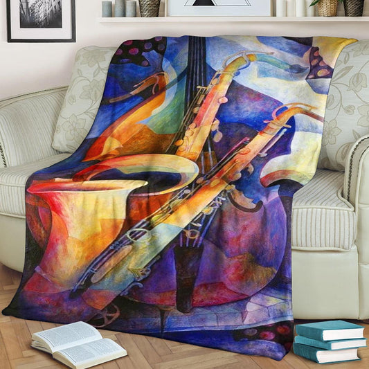 Saxophone NT0309078F Sherpa Fleece Blanket