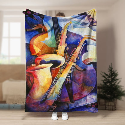 Saxophone NT0309078F Sherpa Fleece Blanket