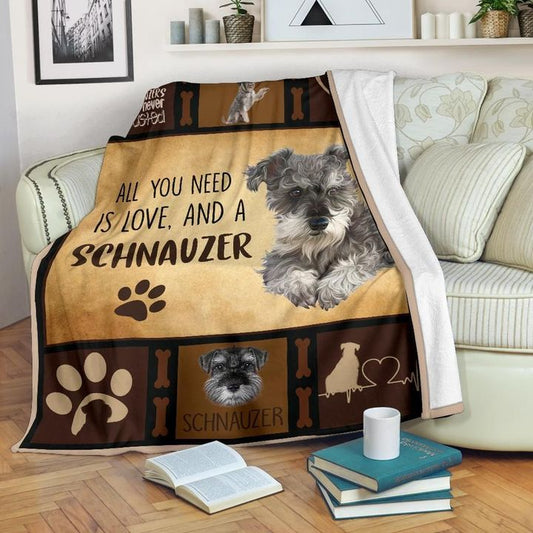 Schnauzer CLA0810400F Sherpa Fleece Blanket