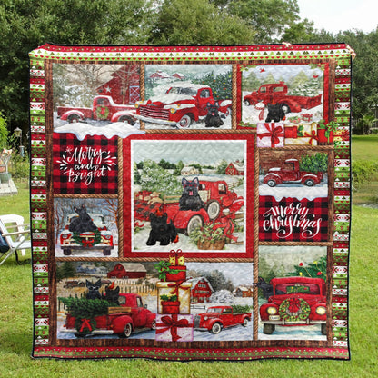 Scottish Terrier Merry Christmas Quilt Blanket Mn171101