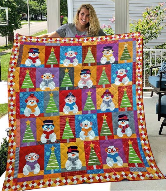 Scrappy Snowmen HN131002D Quilt Blanket