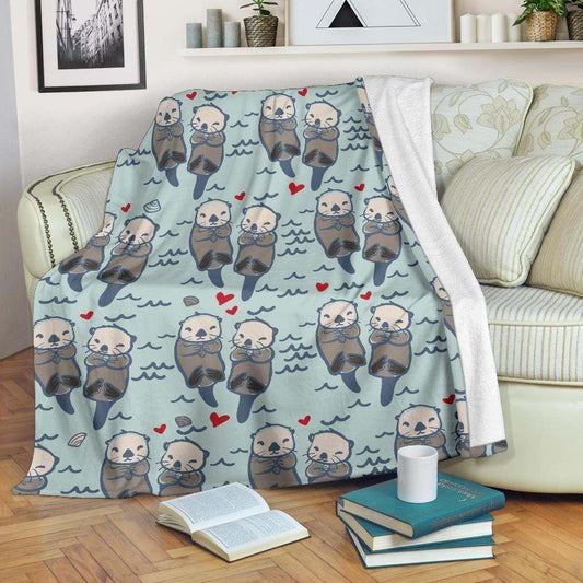 Sea Otter Pattern CLA15101007F Sherpa Fleece Blanket