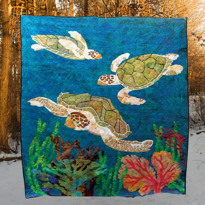 Sea Turtle CLA2310396Q Quilt Blanket