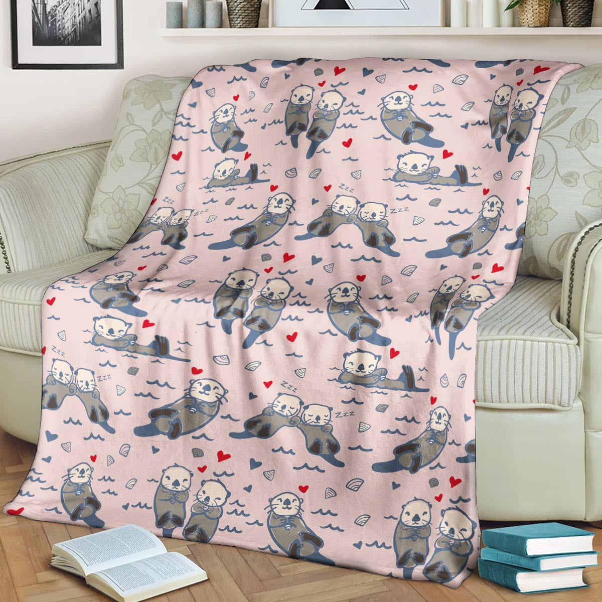 Sea Otter Pattern CLA15101006F Sherpa Fleece Blanket