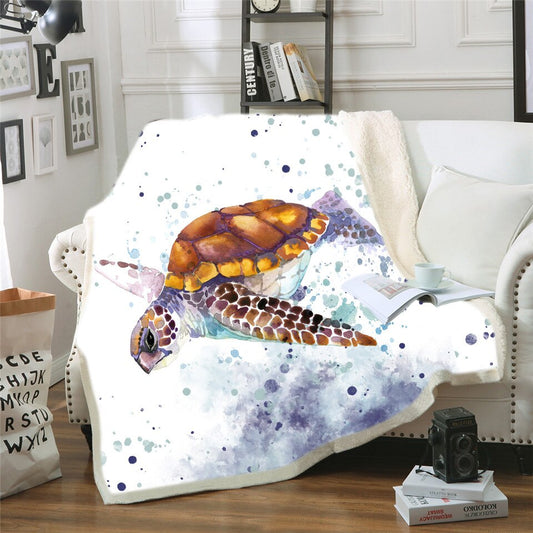 Sea Turtle CLA0510281F Sherpa Fleece Blanket