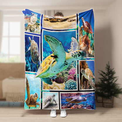 Sea Turtle CLA21100792F Sherpa Fleece Blanket