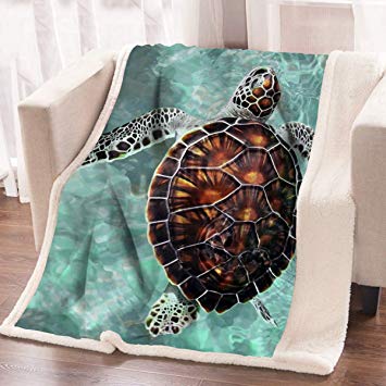 Sea Turtle CLP1010091T Sherpa Fleece Blanket