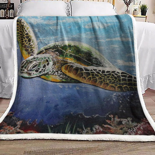 Sea Turtle HN0510245F Sherpa Fleece Blanket