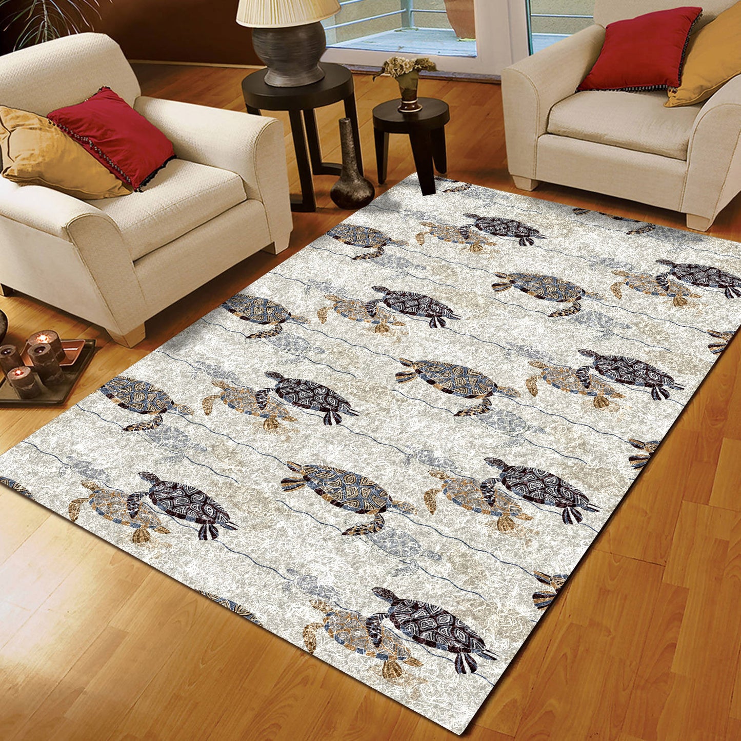 Sea Turtle Pattern Print Desig CLA1910769R Rug