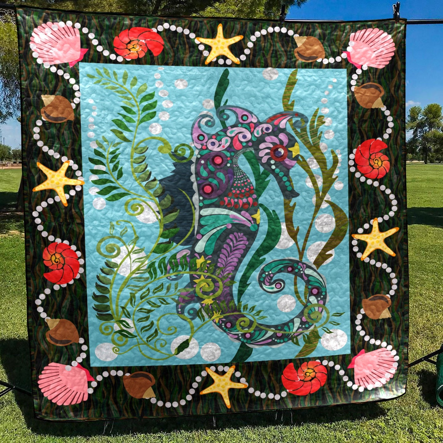 Seahorse CLA290634 Quilt Blanket