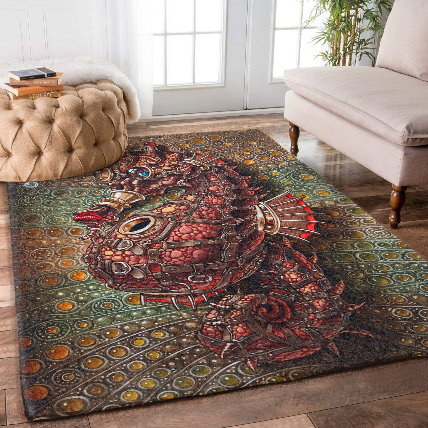 Seahorse In Steampunk HT1909111M Rug