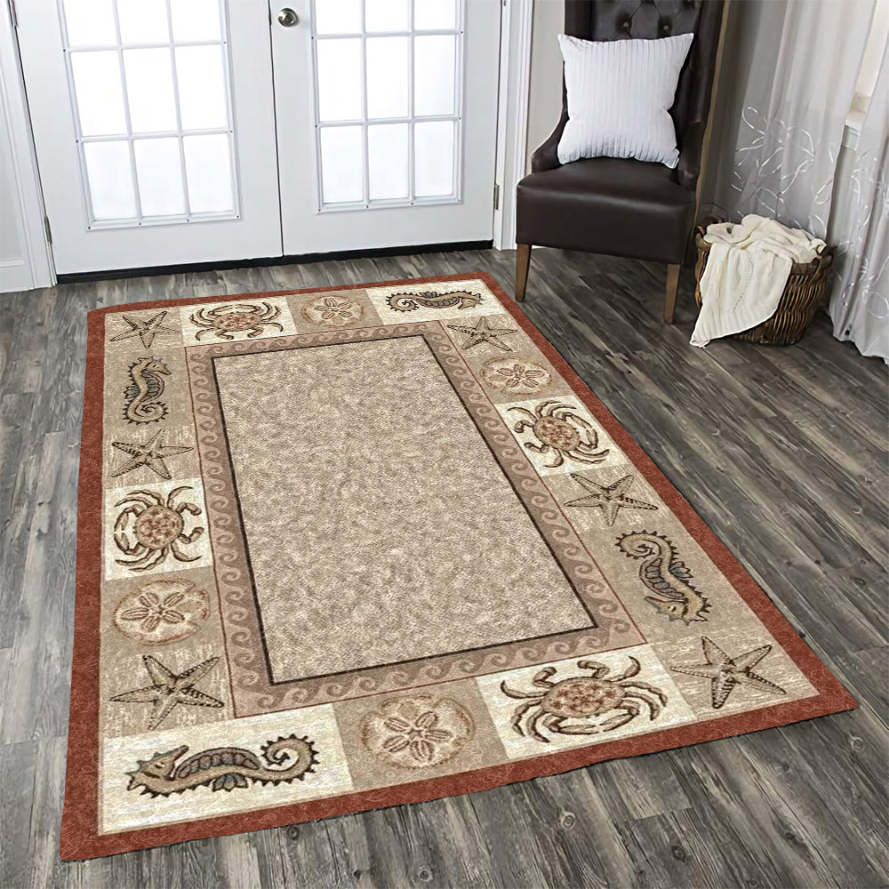 Seahorse Starfish Crab CLA0110183R Rug