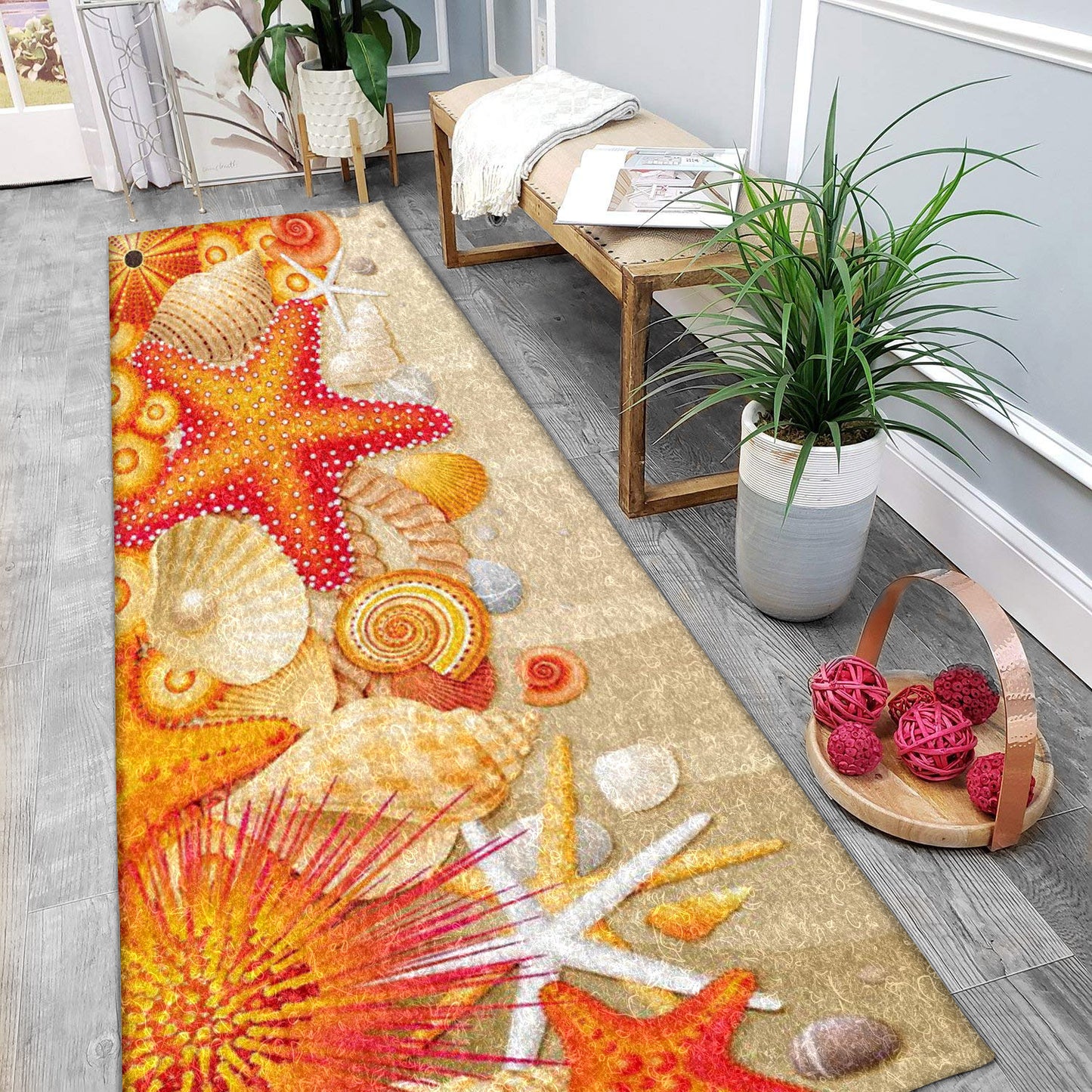 Seashell Starfish HM121034N Runner Rug