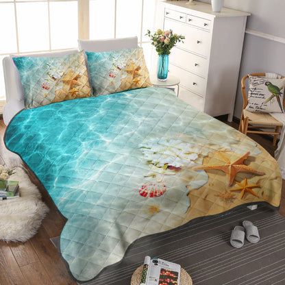 Seashells On The Beach Quilt Bedding Set TL280904