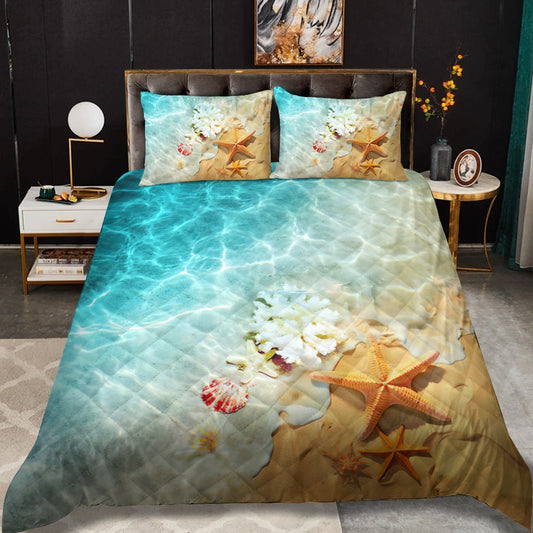 Seashells On The Beach Quilt Bedding Set TL280904