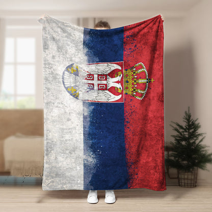 Serbian Flag CLA21100208F Sherpa Fleece Blanket