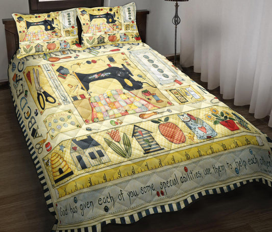 Sewing Patchwork Love Quilt Bedding Set ND230907