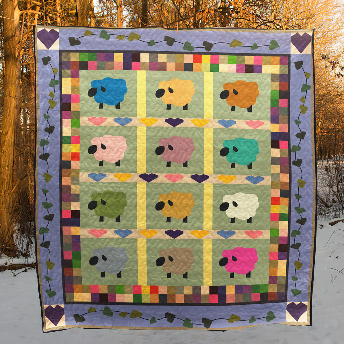 Sheep CLA0611695Q Quilt Blanket