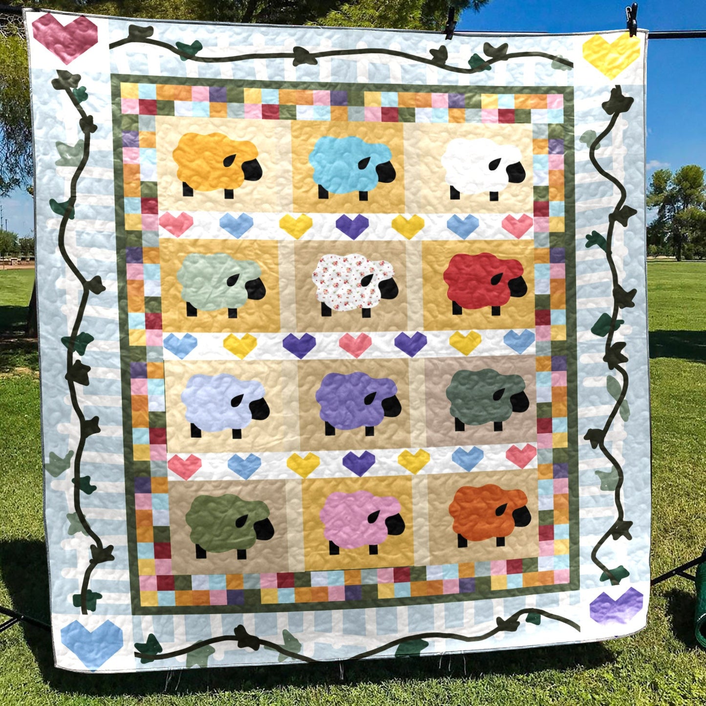 Sheep CLA0910605Q Quilt Blanket