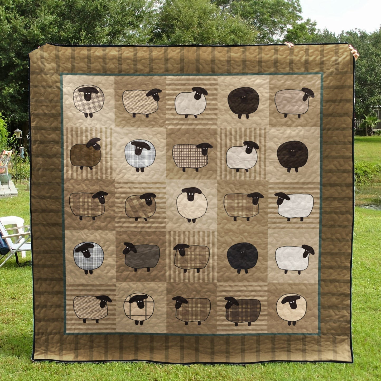 Cute Sheep CLH2310032Q Quilt Blanket