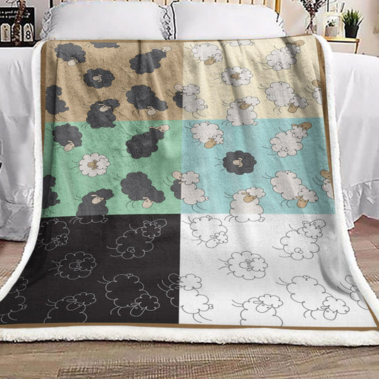 Sheep DN2111130F Sherpa Fleece Blanket