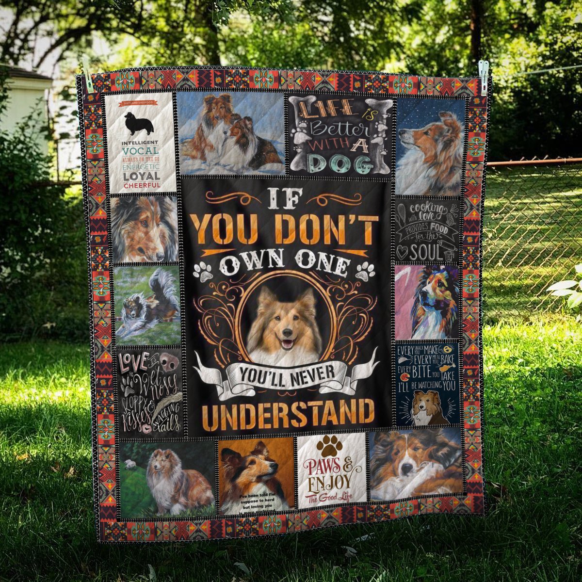 Sheltie Understand CL10100228MDQ Quilt Blanket