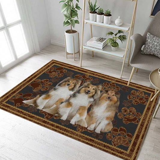 Sheltie Floral Paw CL08100231MDR Rug