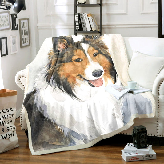 Shetland Sheepdog HT1611089TT Sherpa Fleece Blanket