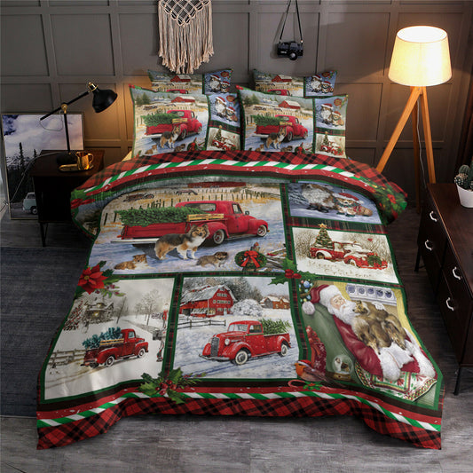 Shetland Sheepdog Red Truck Christmas CG1811164T Bedding Sets