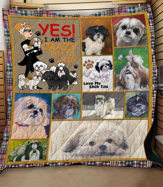 Shih Tzu Crazy Shih Tzu Lady CLA31100285Q Quilt Blanket