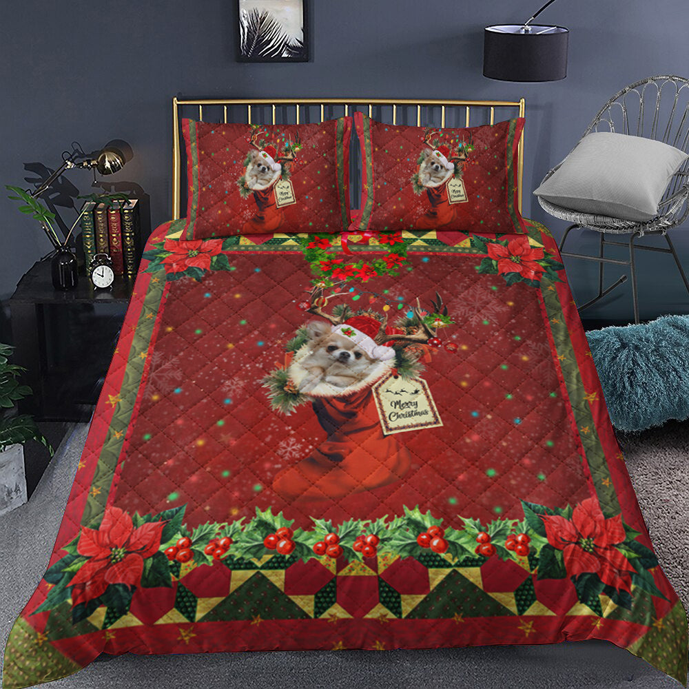 Shih Tzu In Christmas Sock Quilt Bed Sheet MT2909006