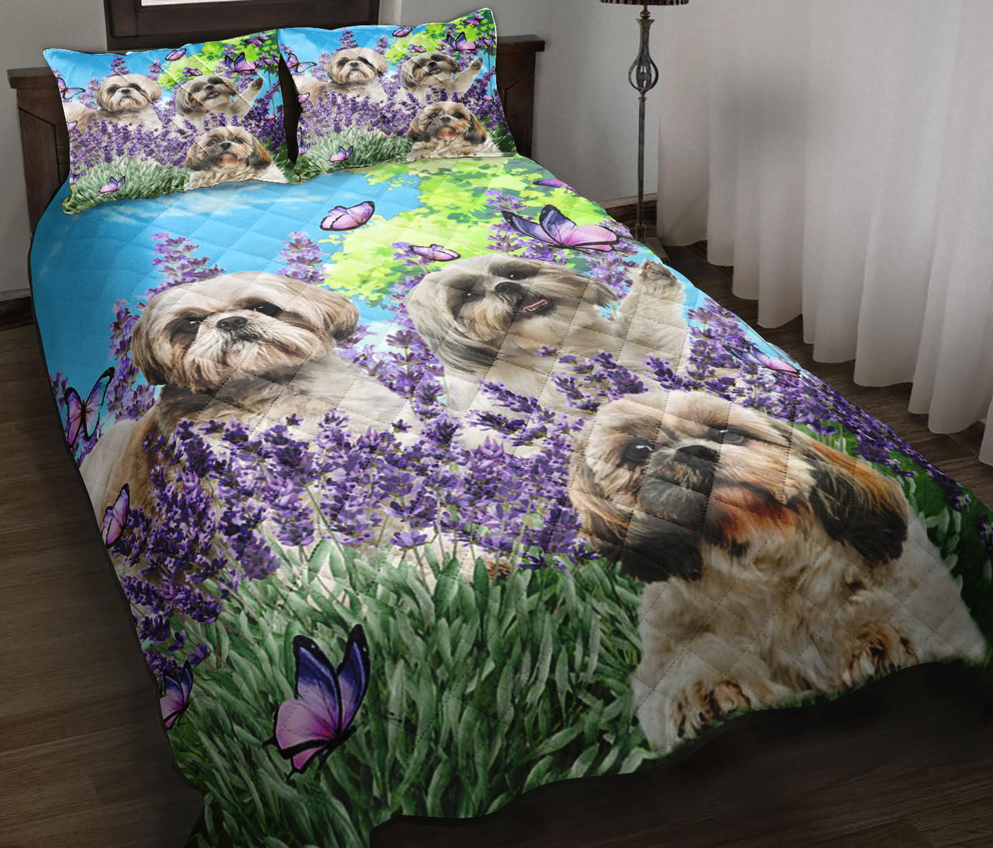 Shih Tzu Lavender Quilt Bedding Set ND220908