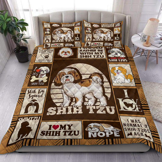 Shih Tzu Quilt Bedding Set HN160905M