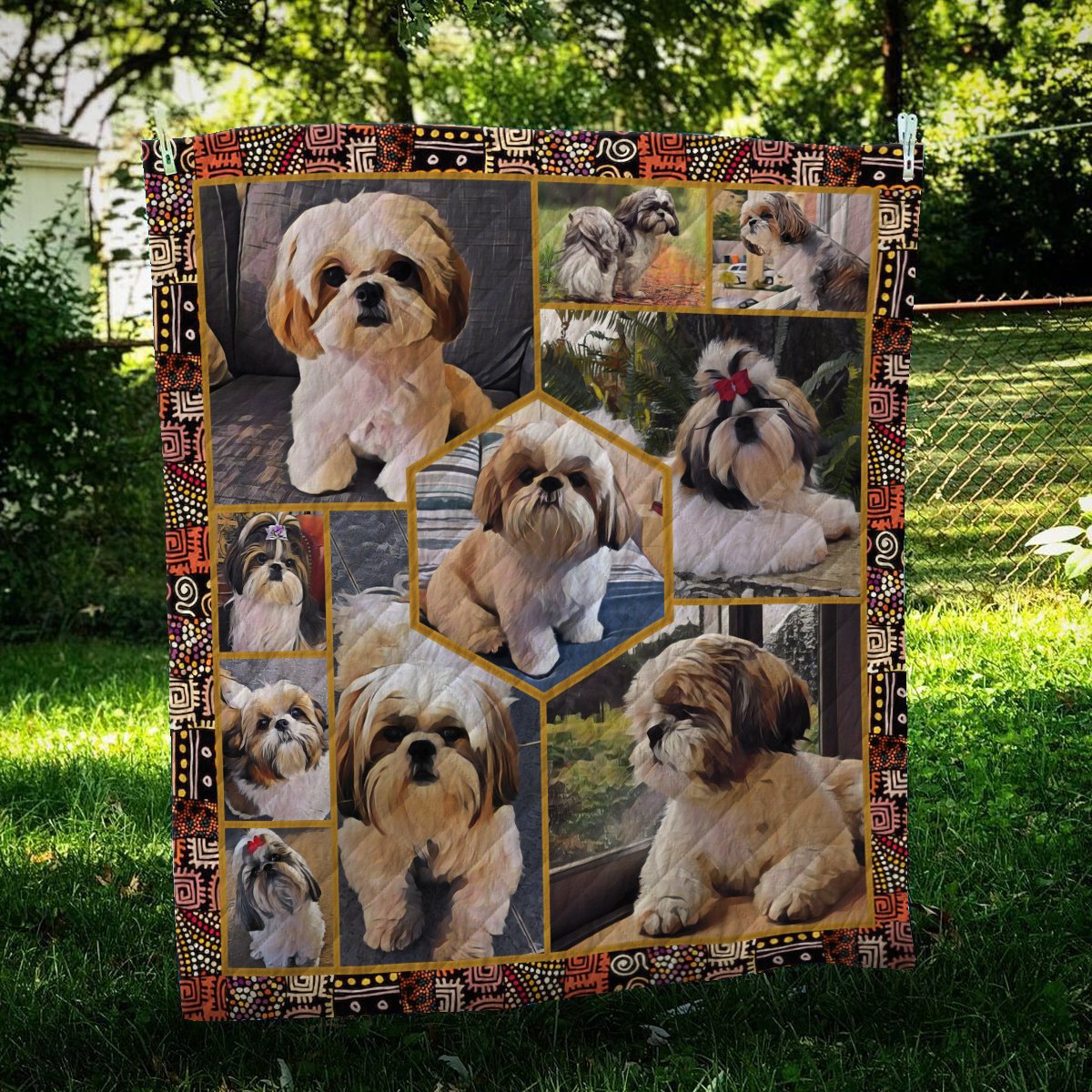Shih Tzu Vintage CL10100232MDQ Quilt Blanket