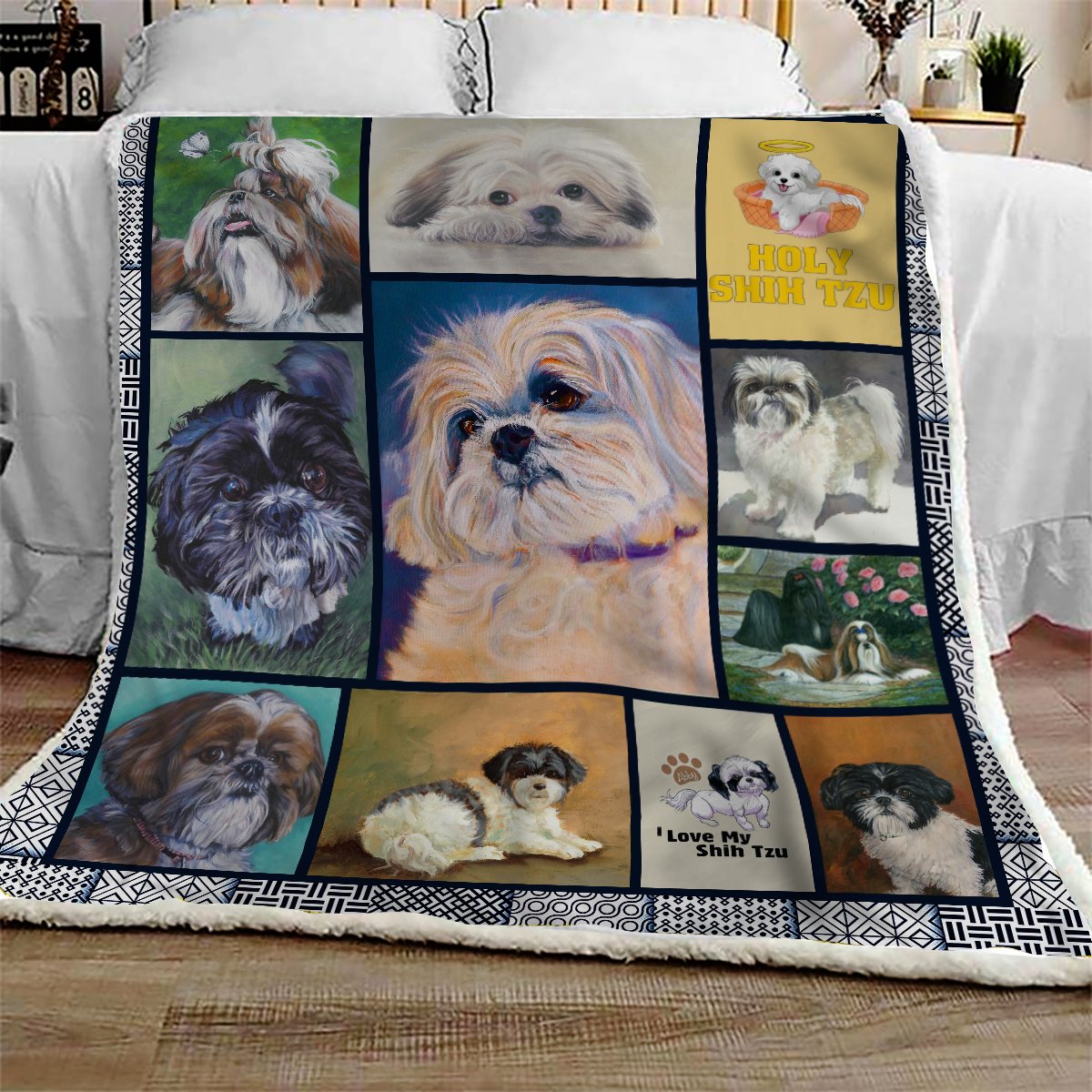 Shih Tzu CL10100234MDF Sherpa Fleece Blanket