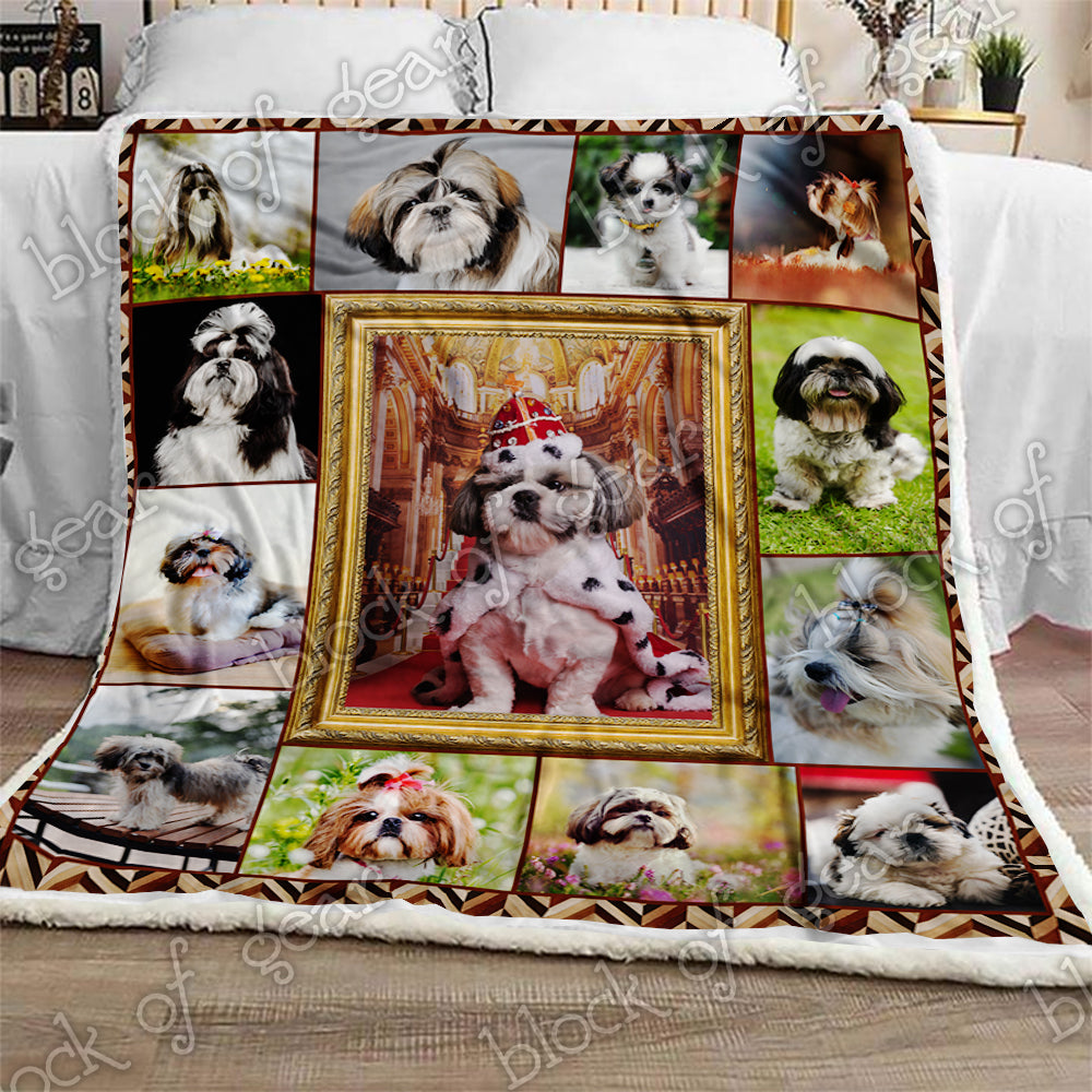 Shih Tzu CL1909179MDF Sherpa Fleece Blanket