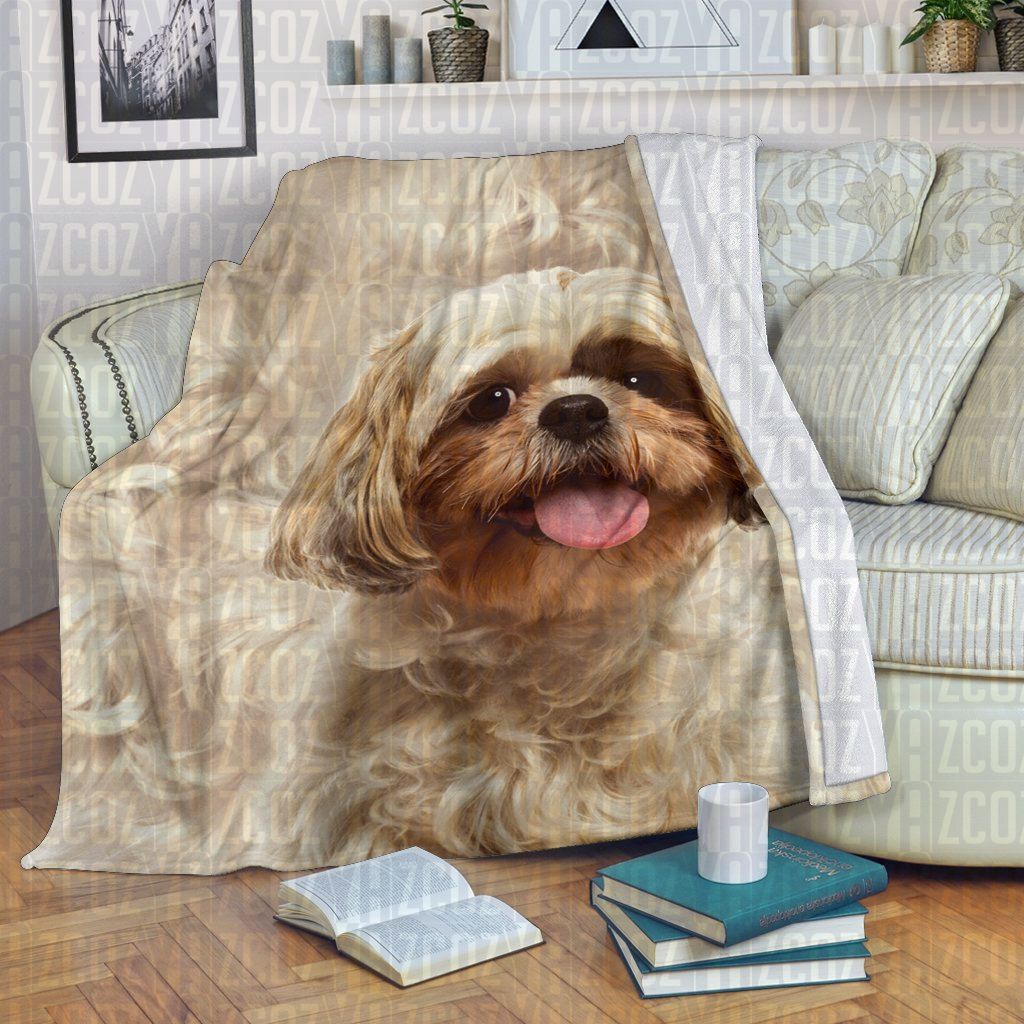 Shih Tzu CL21110813MDF Sherpa Fleece Blanket