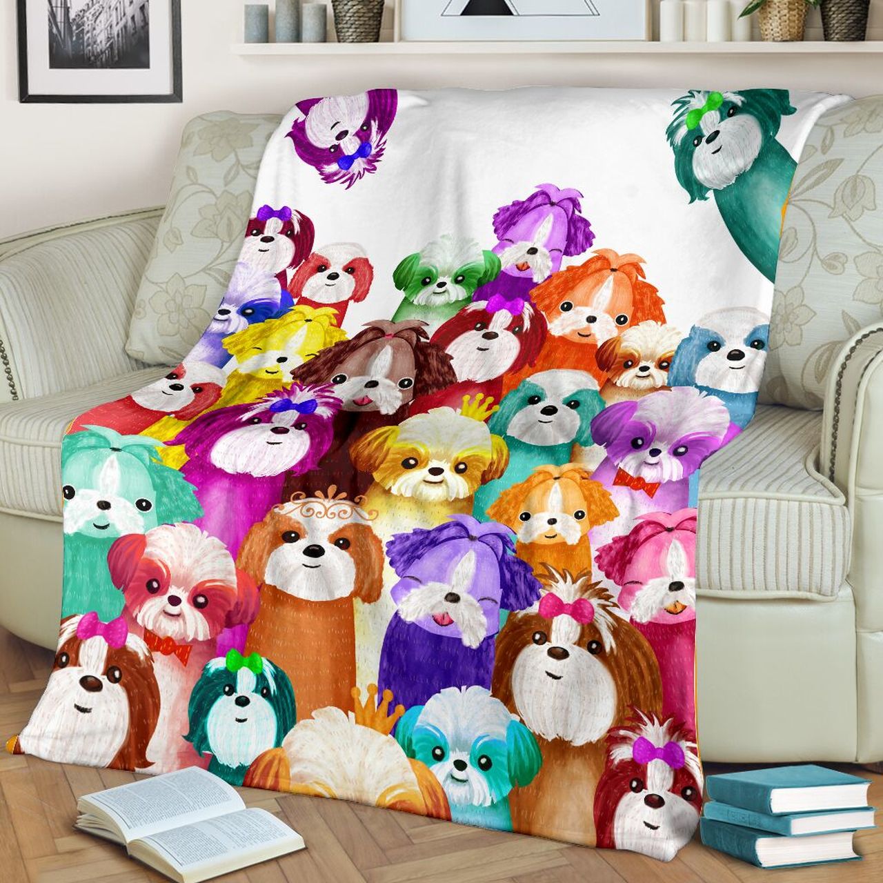Shih Tzu CLM0211170 Sherpa Fleece Blanket