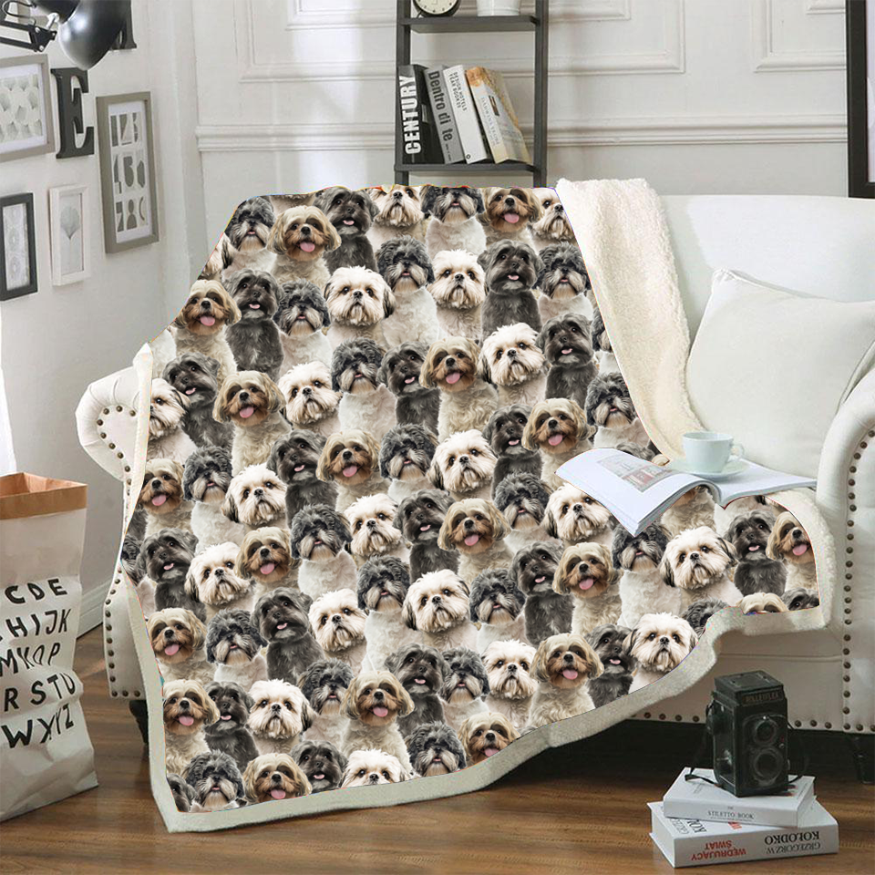 Shih Tzu CLM3110239S Sherpa Fleece Blanket