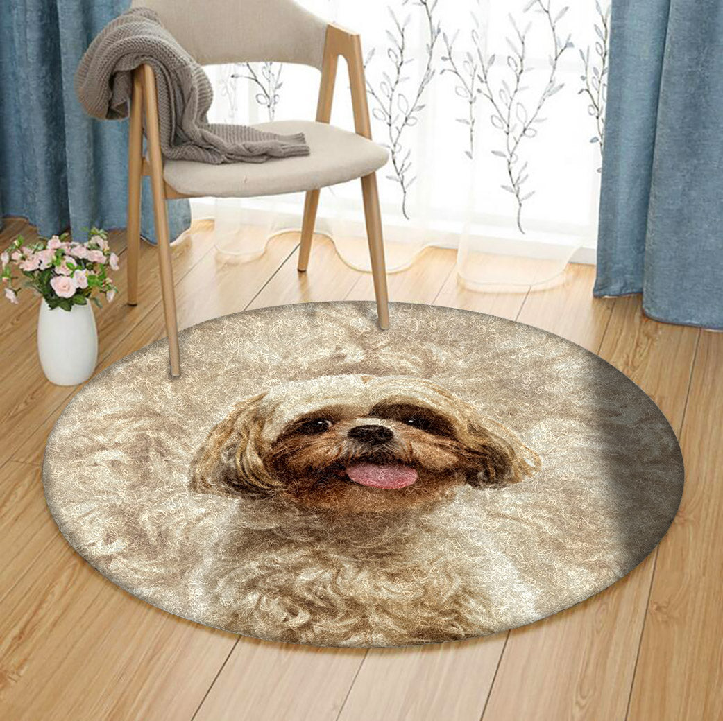 Shih Tzu Dog HM300971TM Round Area Rug
