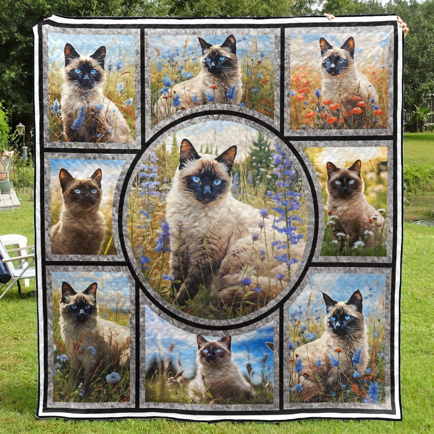 Siamese Cat CL05100087MDQ Art Quilt