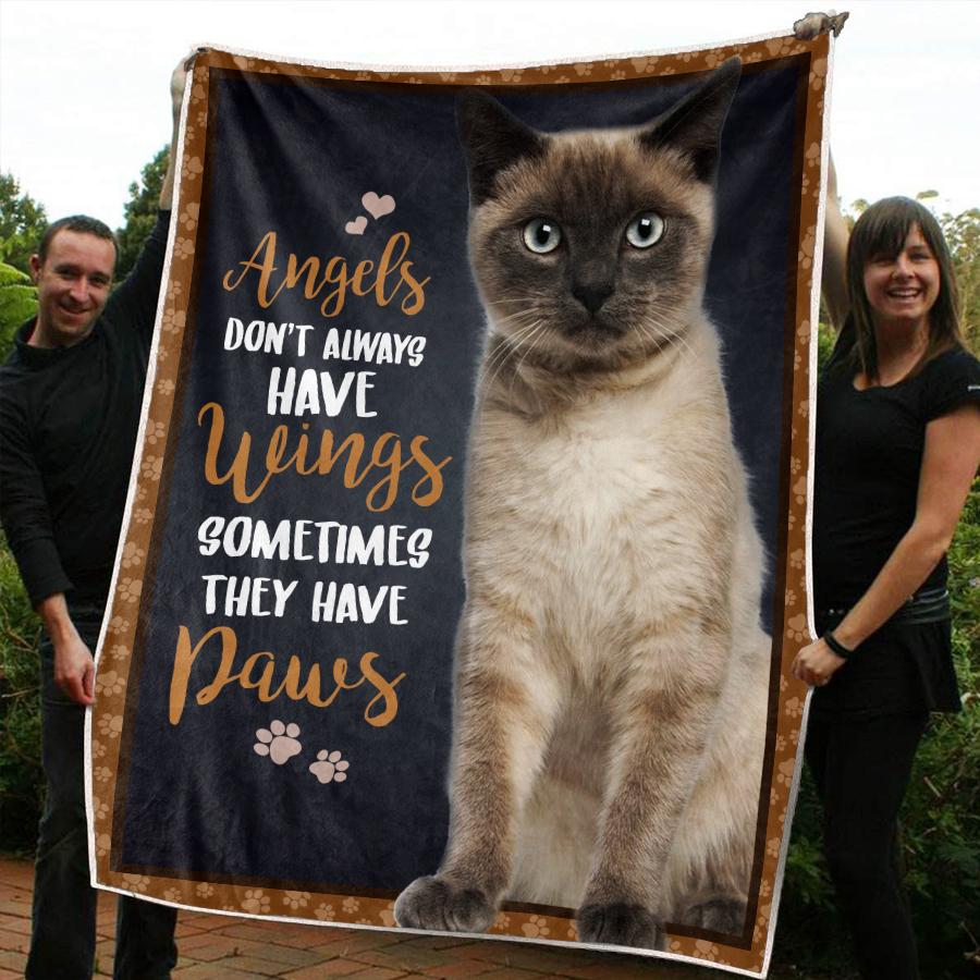 Siamese Cat CLM0211174 Sherpa Fleece Blanket