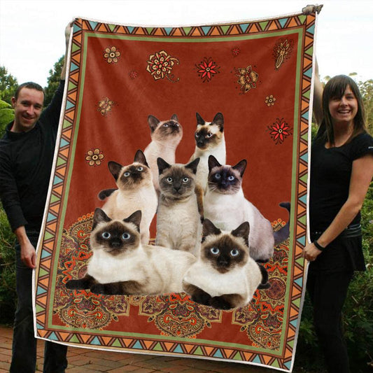 Siamese Cat CLM0211175 Sherpa Fleece Blanket