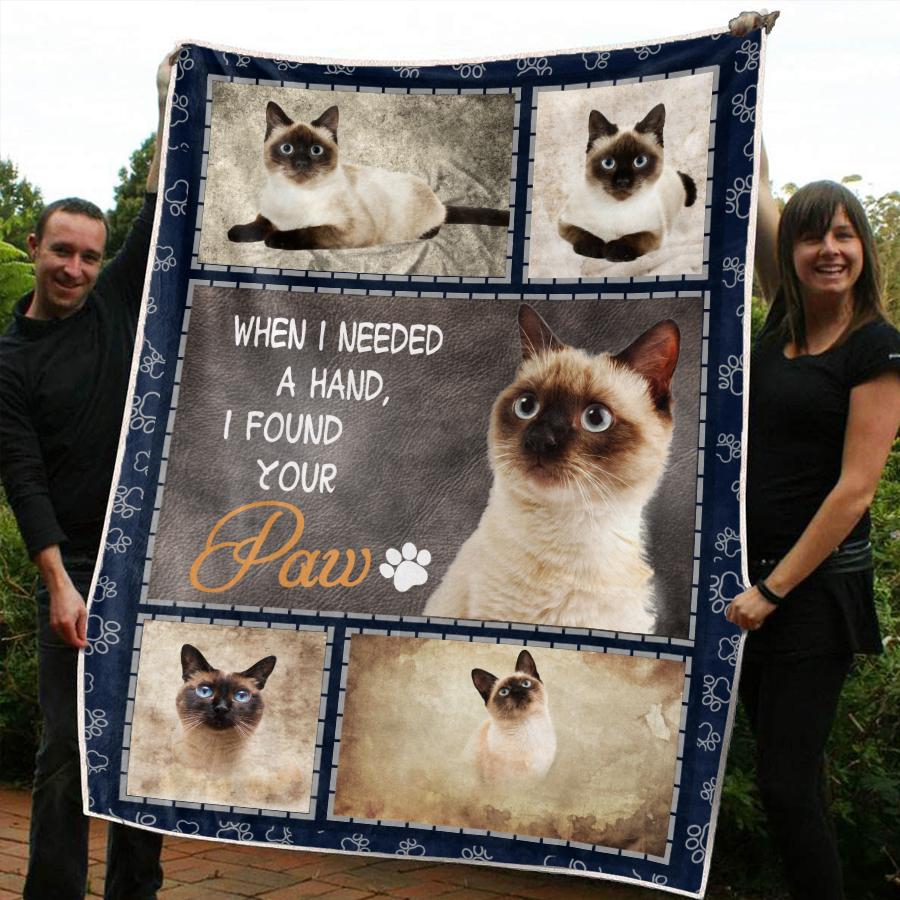 Siamese Cat CLM0211176 Sherpa Fleece Blanket