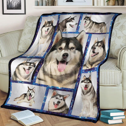 Siberian Husky CLA21101034F Sherpa Fleece Blanket