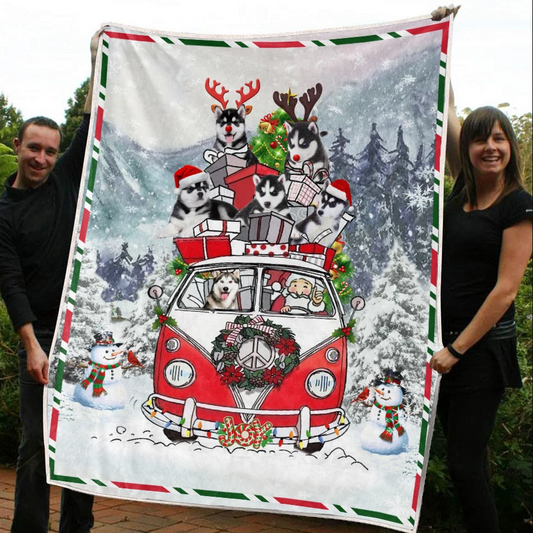Siberian Husky Christmas CLM3110244S Sherpa Fleece Blanket