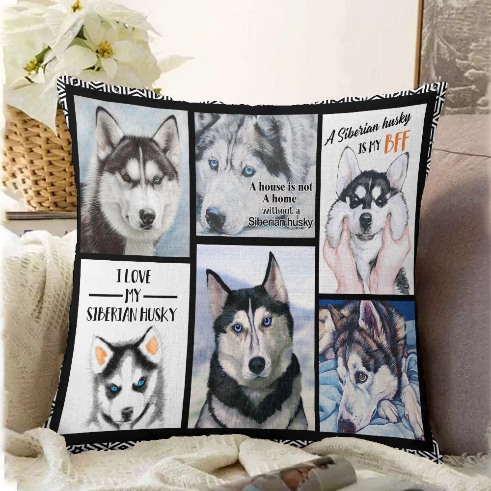 Siberian Husky Kiss CL010100234MDP Throw Pillow Covers