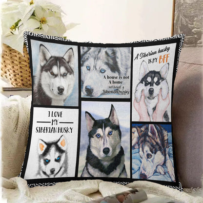 Siberian Husky Kiss CL010100234MDP Throw Pillow Covers